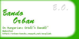 bando orban business card